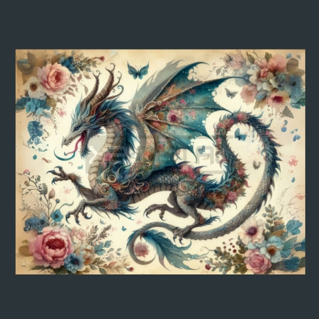Fantasy Dragon 19 Metal Wall Art and Desktop Mouse Pad by X2Metal