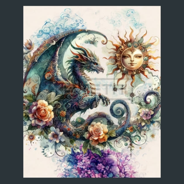 Fantasy Dragon 1 Metal Wall Art and Desktop Mouse Pad by X2Metal