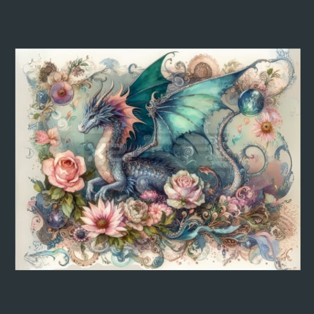Fantasy Dragon 22 Metal Wall Art and Desktop Mouse Pad by X2Metal
