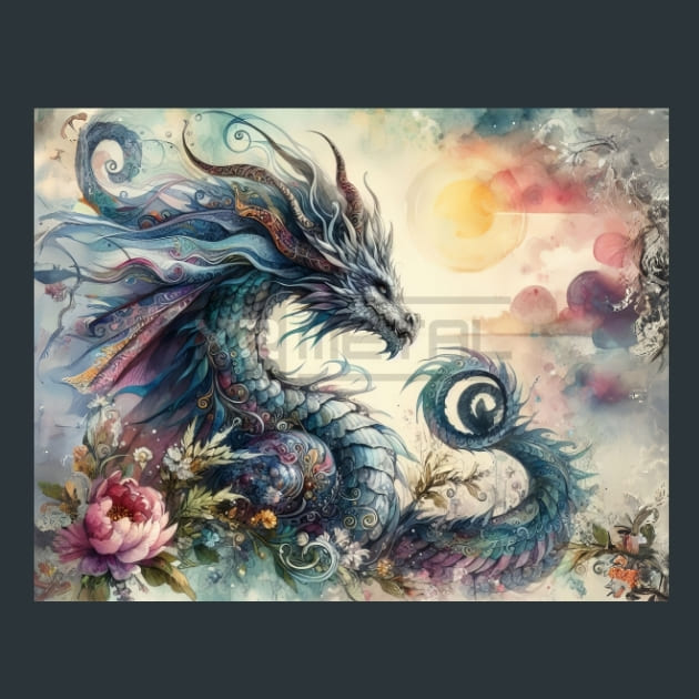 Fantasy Dragon 23 Metal Wall Art and Desktop Mouse Pad by X2Metal