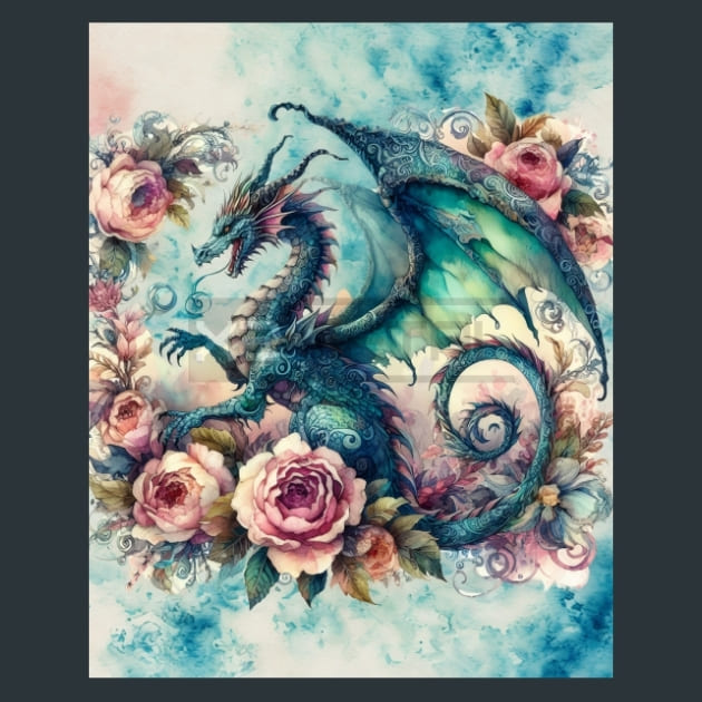 Fantasy Dragon 25 Metal Wall Art and Desktop Mouse Pad by X2Metal
