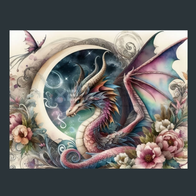 Fantasy Dragon 26 Metal Wall Art and Desktop Mouse Pad by X2Metal