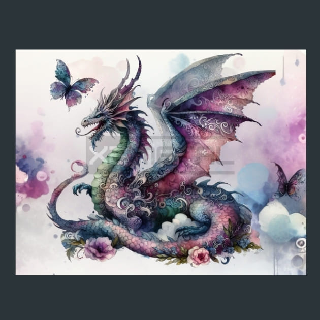 Fantasy Dragon 27 Metal Wall Art and Desktop Mouse Pad by X2Metal
