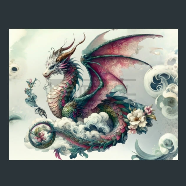 Fantasy Dragon 28 Metal Wall Art and Desktop Mouse Pad by X2Metal