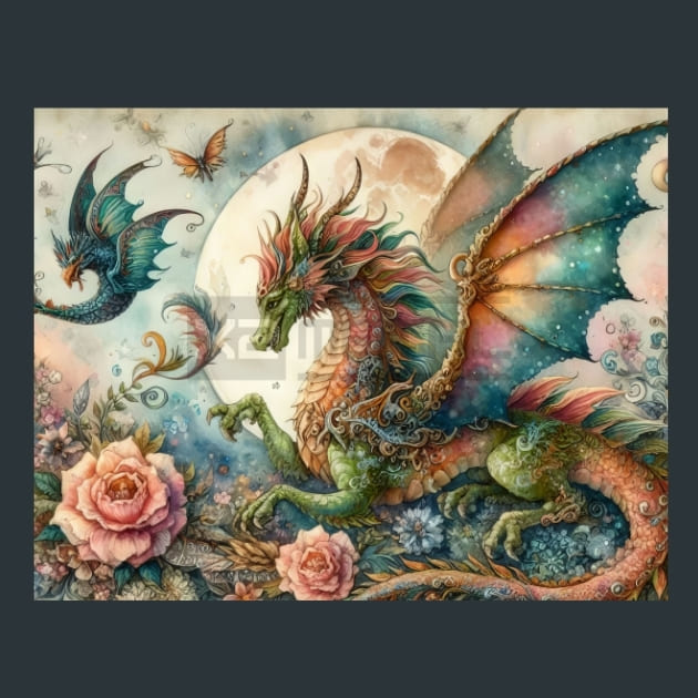 Fantasy Dragon 29 Metal Wall Art and Desktop Mouse Pad by X2Metal