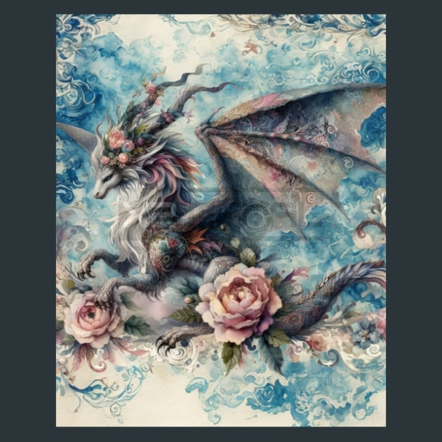 Fantasy Dragon 2 Metal Wall Art and Desktop Mouse Pad by X2Metal
