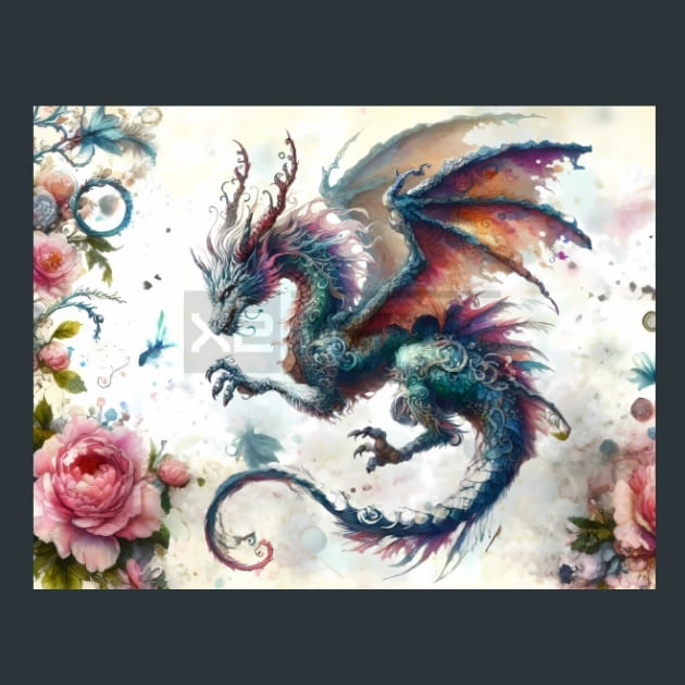 Fantasy Dragon 30 Metal Wall Art and Desktop Mouse Pad by X2Metal