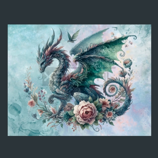 Fantasy Dragon 31 Metal Wall Art and Desktop Mouse Pad by X2Metal