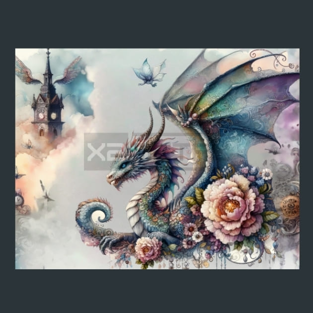 Fantasy Dragon 34 Metal Wall Art and Desktop Mouse Pad by X2Metal