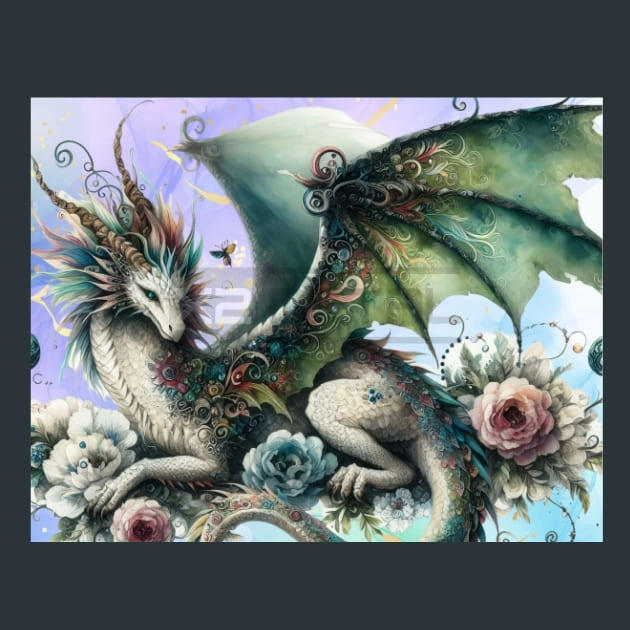 Fantasy Dragon 36 Metal Wall Art and Desktop Mouse Pad by X2Metal