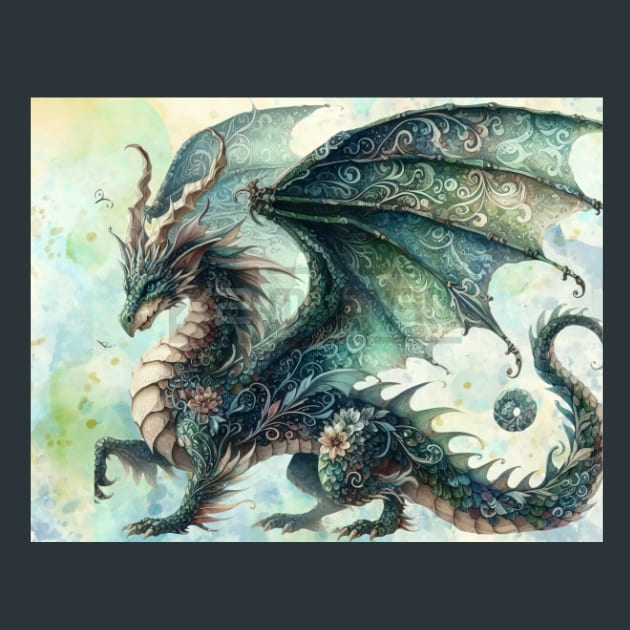 Fantasy Dragon 37 Metal Wall Art and Desktop Mouse Pad by X2Metal