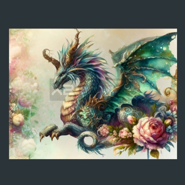 Fantasy Dragon 39 Metal Wall Art and Desktop Mouse Pad by X2Metal