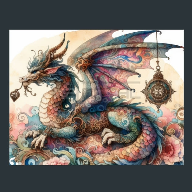 Fantasy Dragon 40 Metal Wall Art and Desktop Mouse Pad by X2Metal