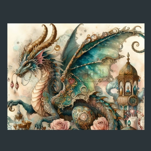 Fantasy Dragon 43 Metal Wall Art and Desktop Mouse Pad by X2Metal