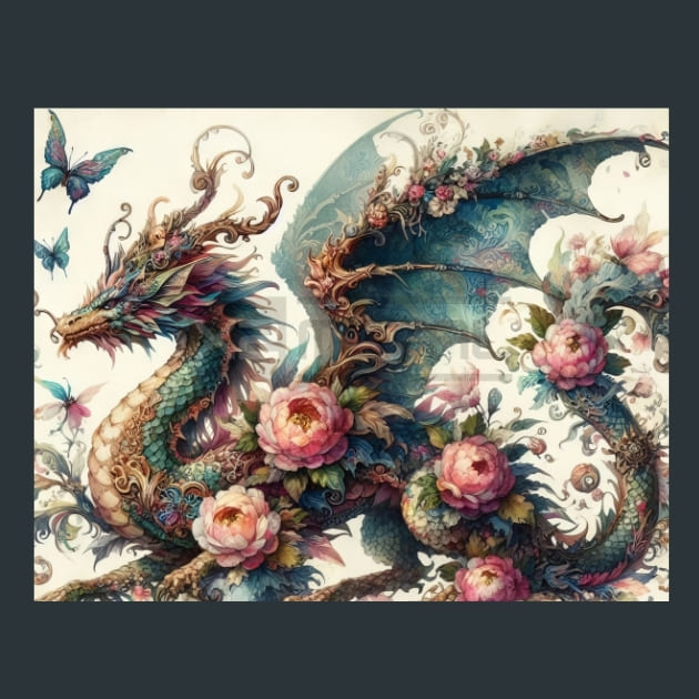 Fantasy Dragon 44 Metal Wall Art and Desktop Mouse Pad by X2Metal