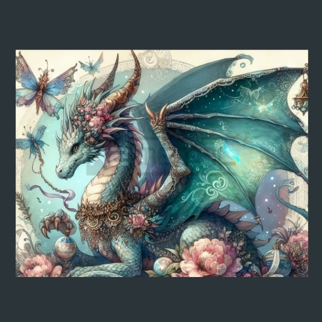 Fantasy Dragon 46 Metal Wall Art and Desktop Mouse Pad by X2Metal