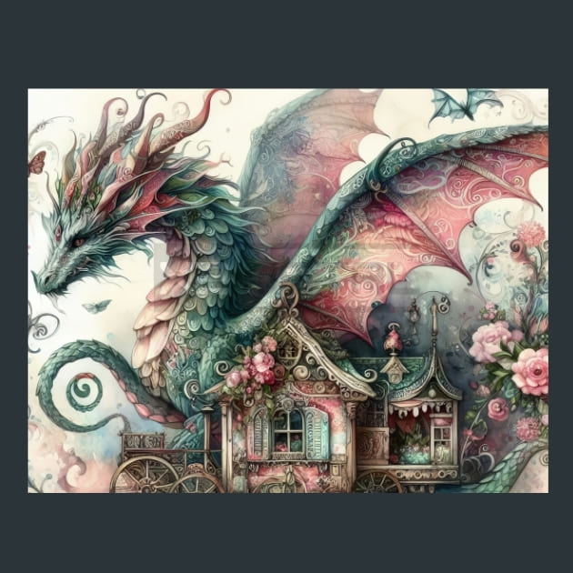 Fantasy Dragon 47 Metal Wall Art and Desktop Mouse Pad by X2Metal