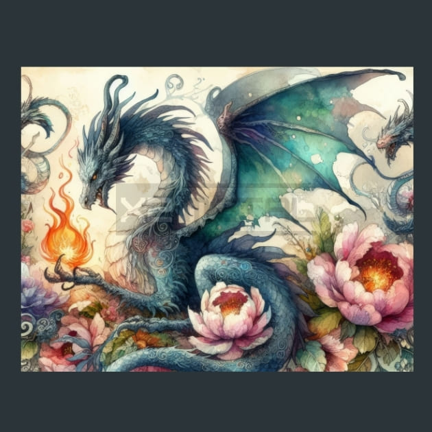 Fantasy Dragon 49 Metal Wall Art and Desktop Mouse Pad by X2Metal