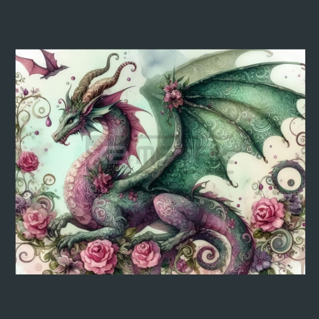 Fantasy Dragon 50 Metal Wall Art and Desktop Mouse Pad by X2Metal