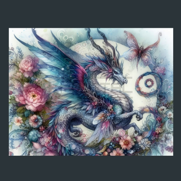 Fantasy Dragon 51 Metal Wall Art and Desktop Mouse Pad by X2Metal