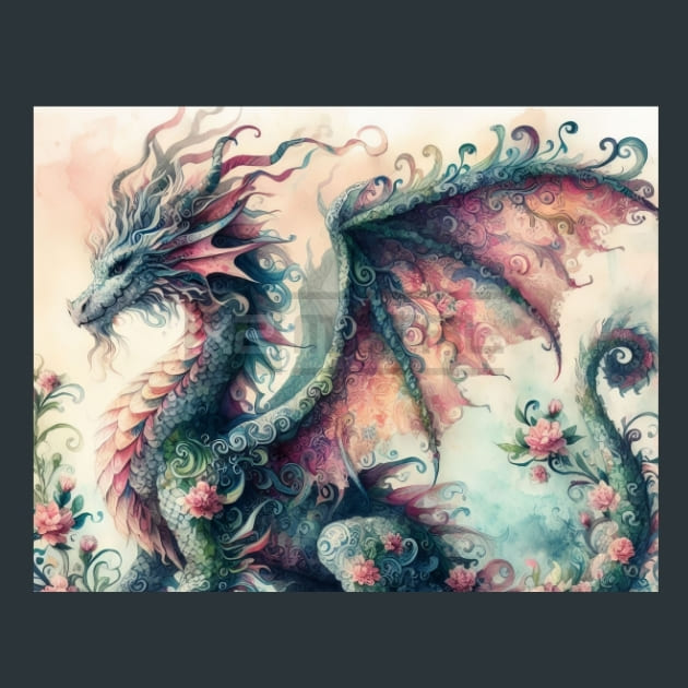 Fantasy Dragon 52 Metal Wall Art and Desktop Mouse Pad by X2Metal