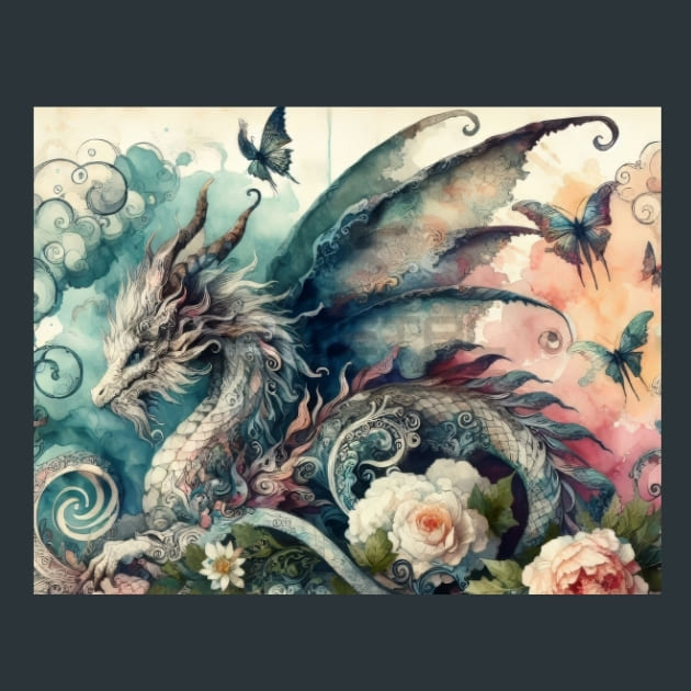 Fantasy Dragon 53 Metal Wall Art and Desktop Mouse Pad by X2Metal