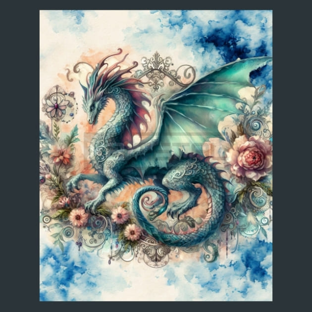 Fantasy Dragon 6 Metal Wall Art and Desktop Mouse Pad by X2Metal