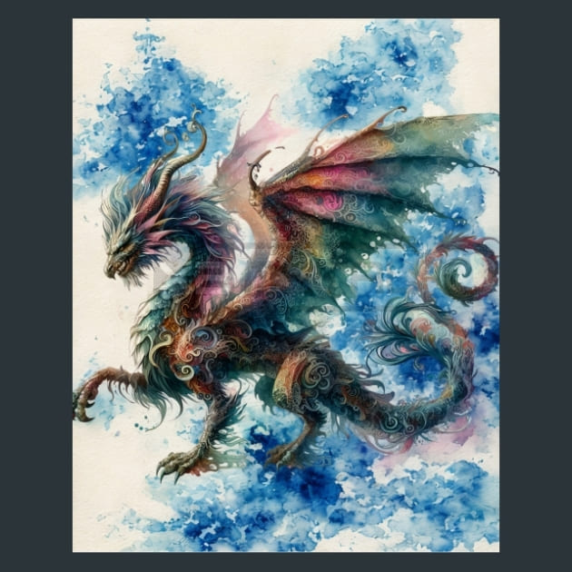 Fantasy Dragon 8 Metal Wall Art and Desktop Mouse Pad by X2Metal