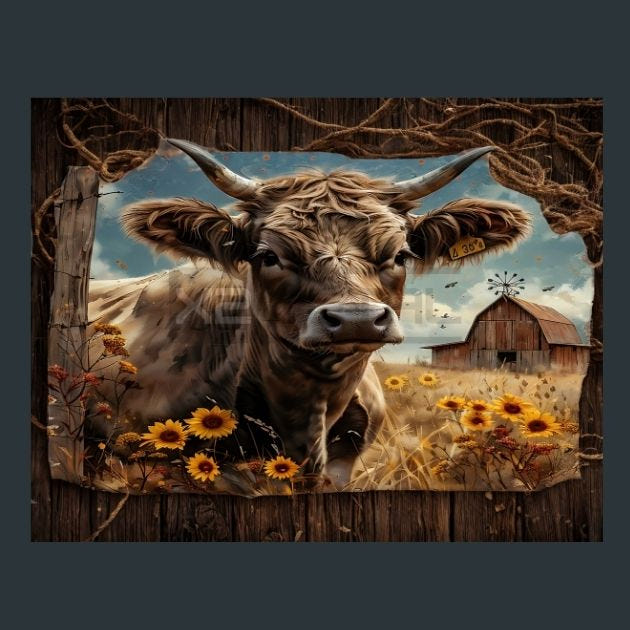 Farm Animals 10 Metal Wall Art and Desktop Mouse Pad by X2Metal