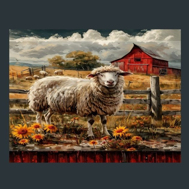 Farm Animals 5 Metal Wall Art and Desktop Mouse Pad by X2Metal