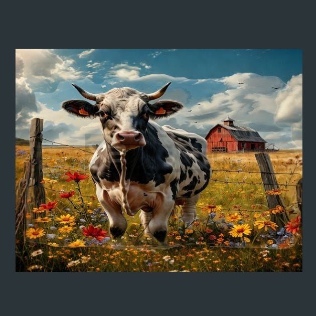 Farm Animals 7 Metal Wall Art and Desktop Mouse Pad by X2Metal