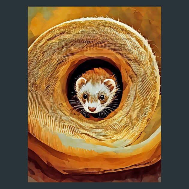 Ferret Motion Metal Wall Art and Desktop Mouse Pad by X2Metal