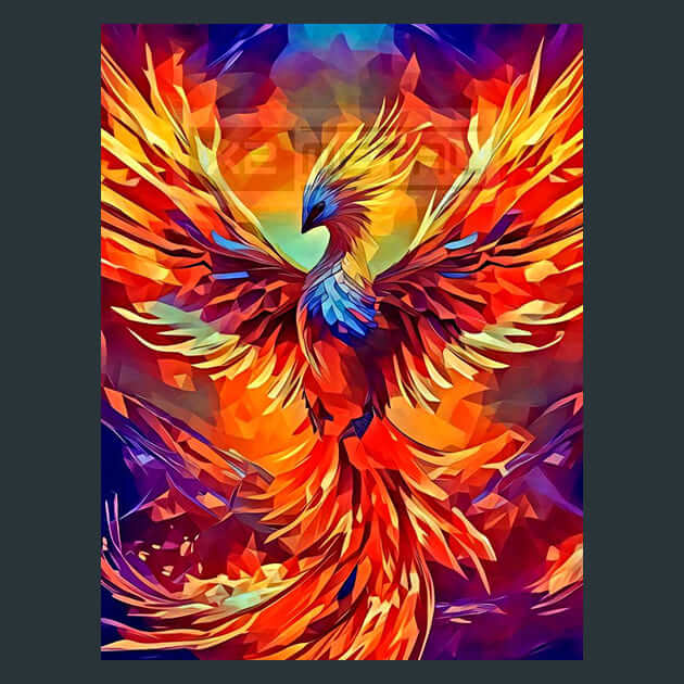 Fiery Phoenix Metal Wall Art and Desktop Mouse Pad by X2Metal