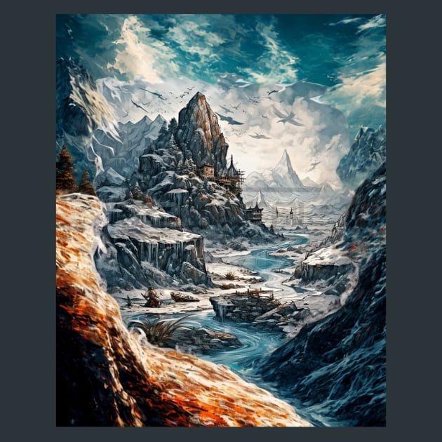 Fimbulwinter Mythology Metal Wall Art and Desktop Mouse Pad by X2Metal