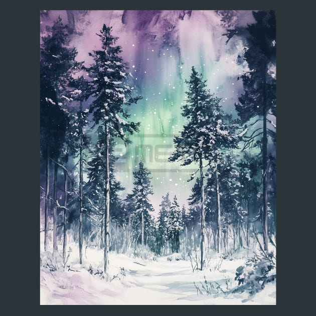 Finland Lapland Snowy Forest Landscape Metal Wall Art and Desktop Mouse Pad by X2Metal