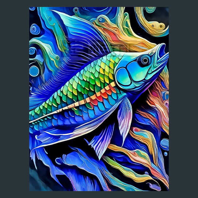 Fish in Clear Ocean Waters Metal Wall Art and Desktop Mouse Pad by X2Metal