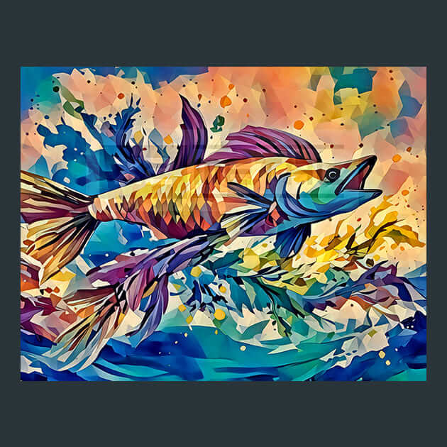 Fish in Deep Blue Sea Metal Wall Art and Desktop Mouse Pad by X2Metal