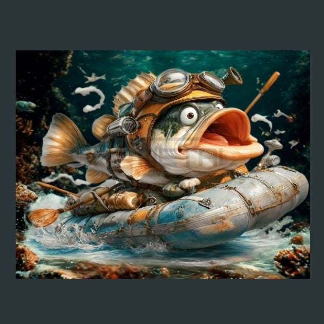 Fishing-Canoe-Fish-boat-3-Metal-Prints
