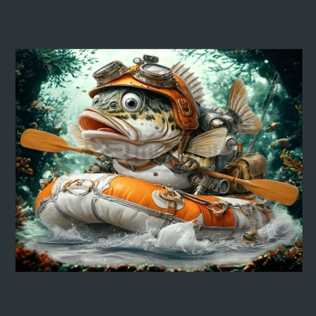 Fishing-Canoe-Fish-boat-4-Metal-Prints