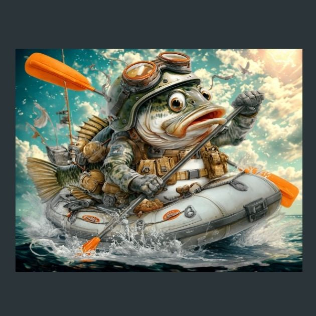 Fishing-Canoe-Fish-boat-5-Metal-Prints