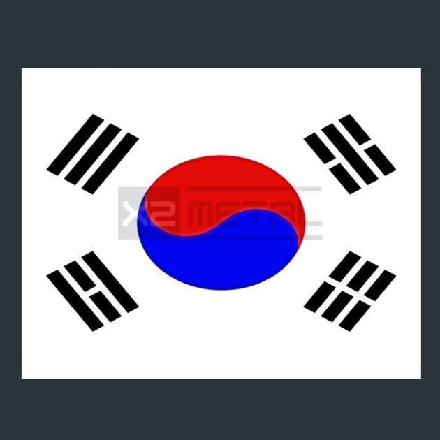 Flag 22 South Korea Metal Wall Art and Desktop Mouse Pad by X2Metal