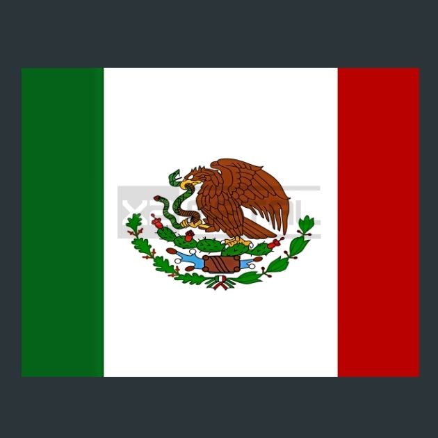 Flag 3 Mexico Metal Wall Art and Desktop Mouse Pad by X2Metal