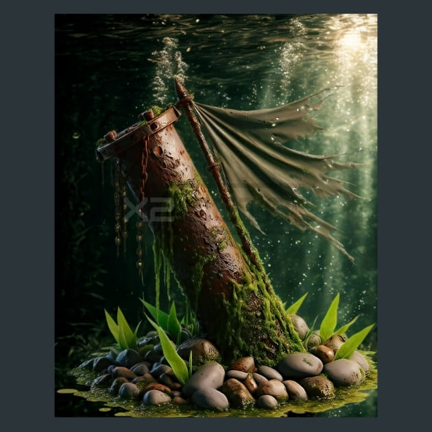 Flag-pole-Shipwreck-Relics-metal-prints-posters-mouse-pads
