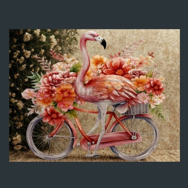 Flamingo Oasis 1 Metal Wall Art and Desktop Mouse Pad by X2Metal