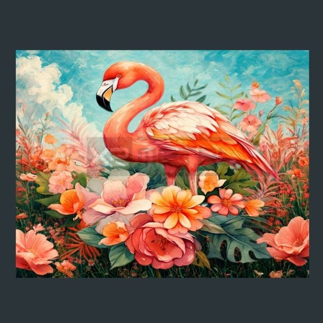 Flamingo Oasis 25 Metal Wall Art and Desktop Mouse Pad by X2Metal