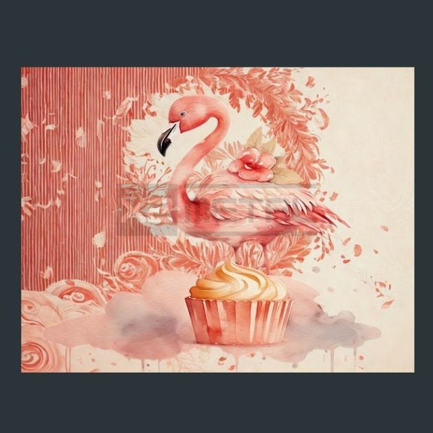 Flamingo Oasis 625 Metal Wall Art and Desktop Mouse Pad by X2Metal