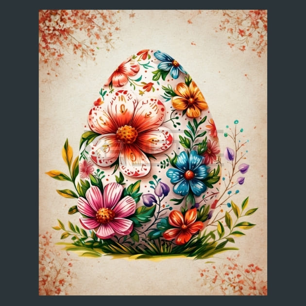 Floral Easter Eggs 10 Metal Wall Art and Desktop Mouse Pad by X2Metal