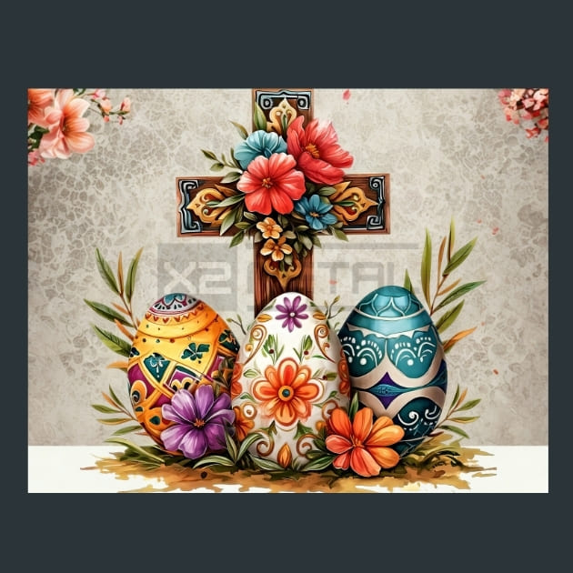 Floral Easter Eggs 11 Metal Wall Art and Desktop Mouse Pad by X2Metal