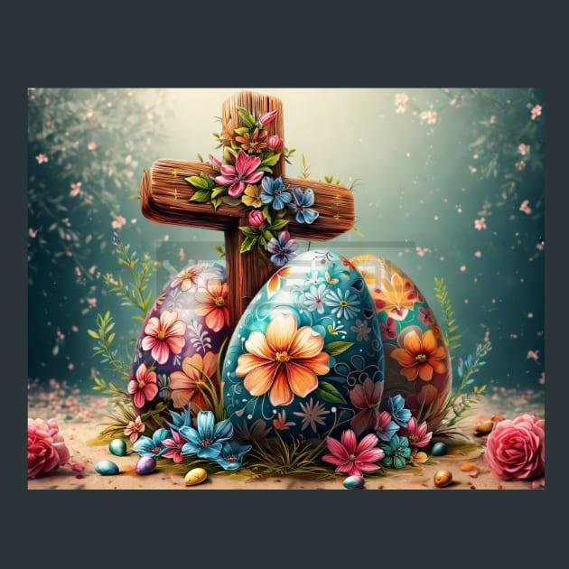 Floral Easter Eggs 12 Metal Wall Art and Desktop Mouse Pad by X2Metal