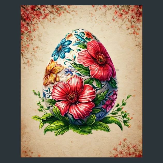 Floral Easter Eggs 8 Metal Wall Art and Desktop Mouse Pad by X2Metal